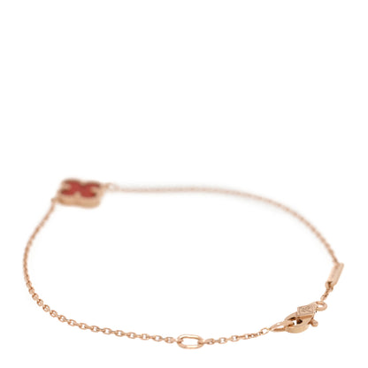 Van Cleef & Arpels 18K Rose Gold Carnelian Sweet Alhambra Bracelet 2 of 3