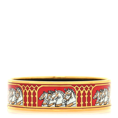 Hermes Enamel Printed Wide Horses Bracelet 65 1 of 5