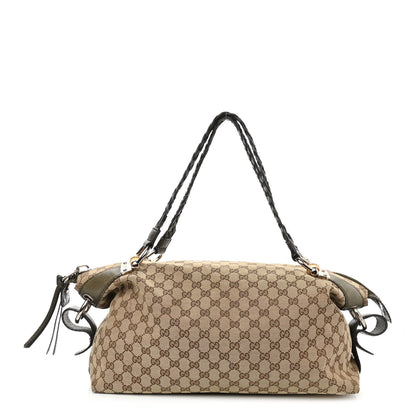 Gucci Monogram Bamboo Bar Medium Tote Olive 1 of 12