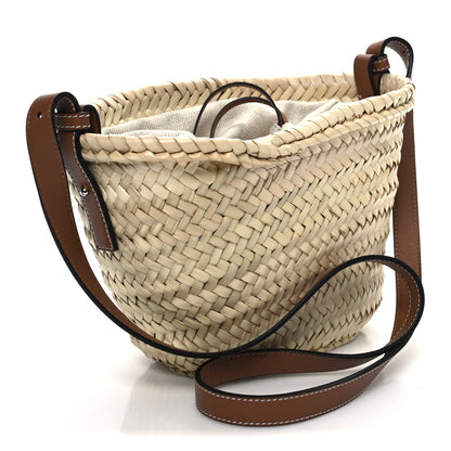 Loewe Leaf Palm Calfskin Mini Drawstring Bucket Bag Natural Tan 3 of 11