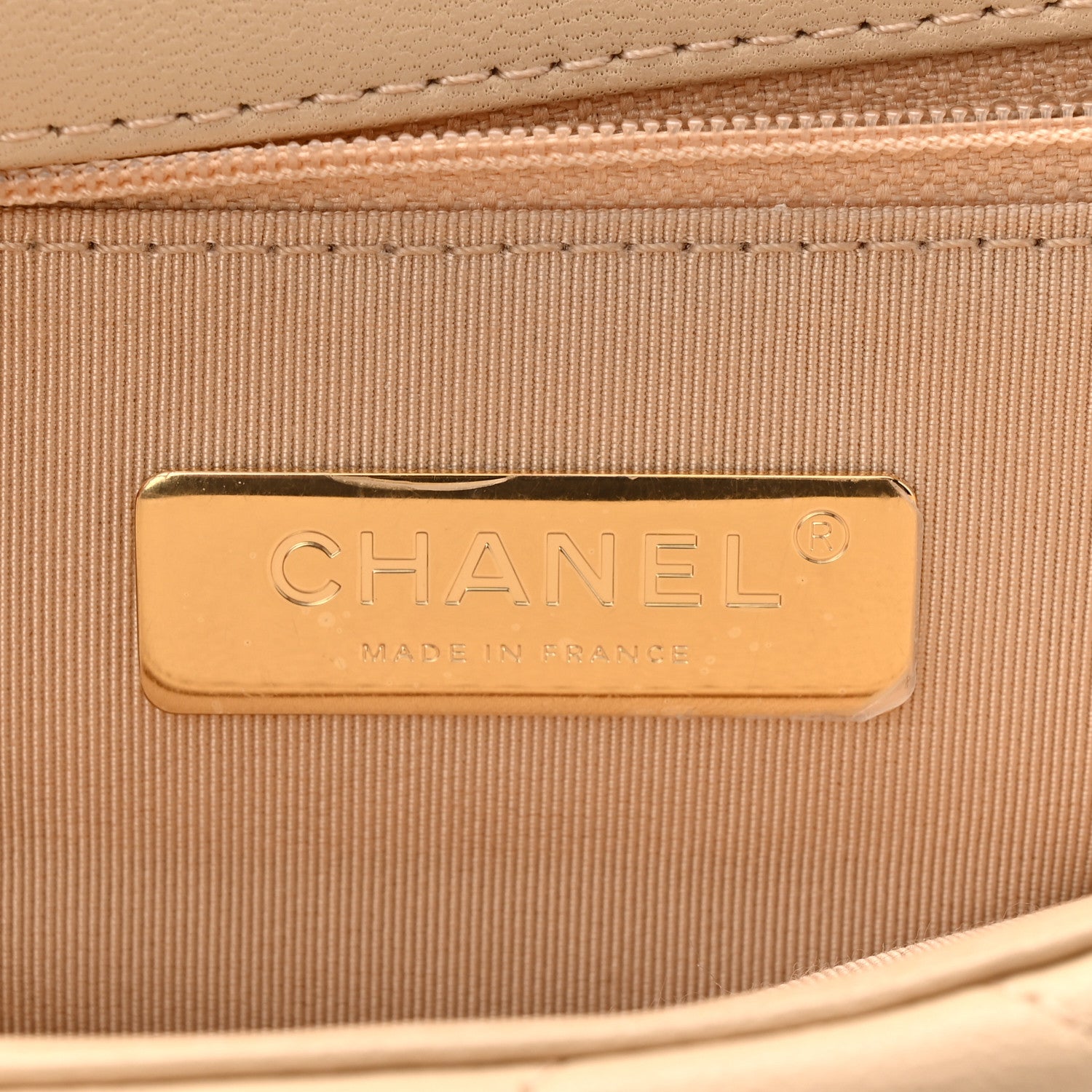Chanel Shiny Goatskin Quilted Medium Chanel 19 Flap Beige 6 of 10