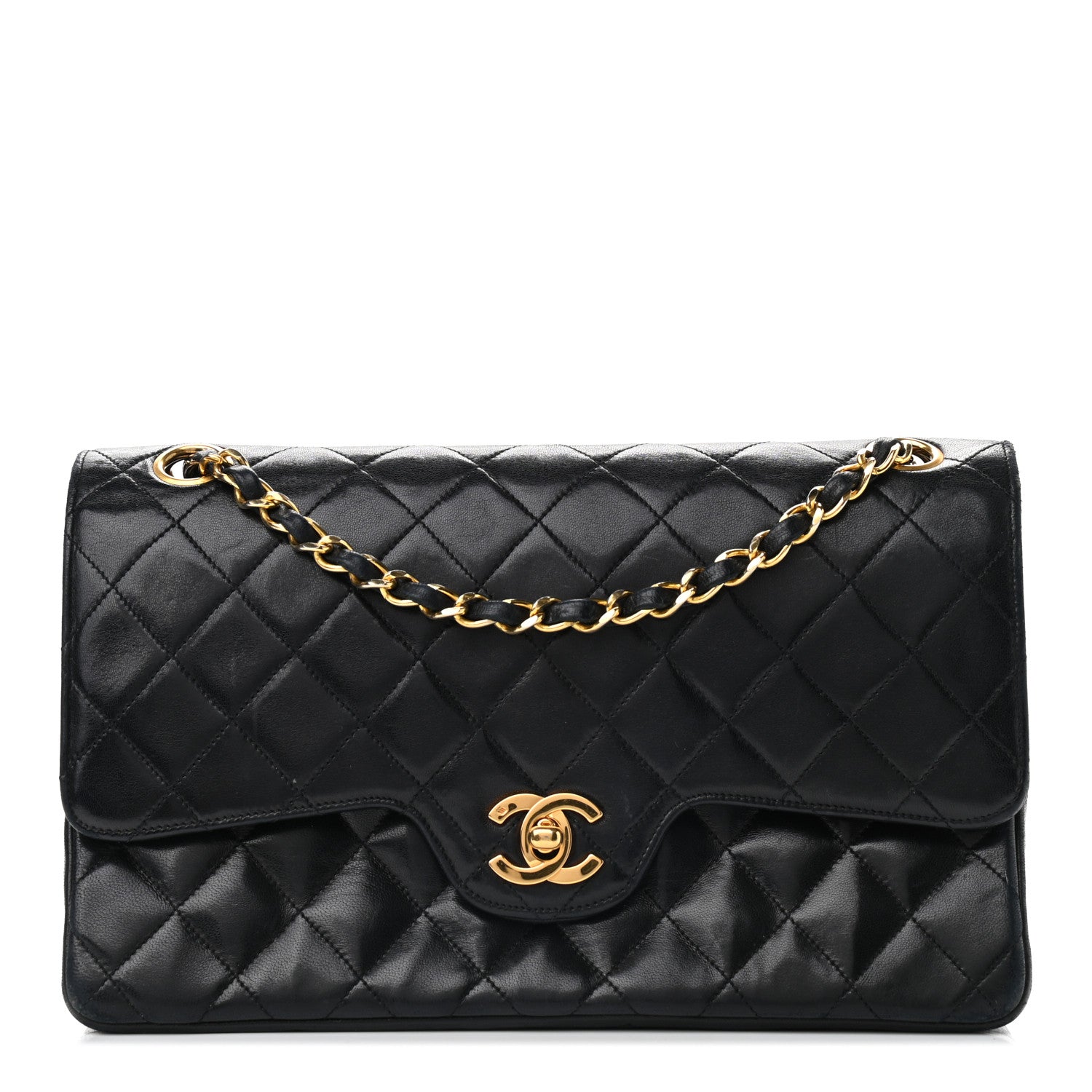 Chanel Lambskin Quilted Medium Double Flap Black 1 of 8