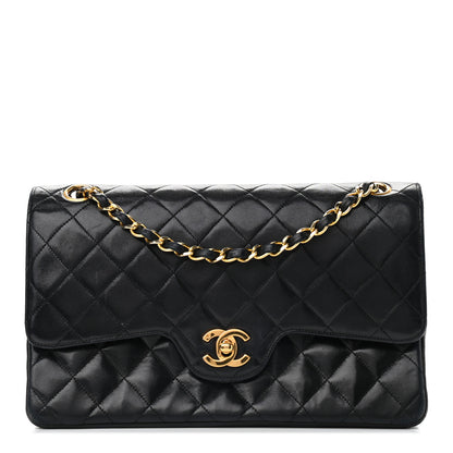 Chanel Lambskin Quilted Medium Double Flap Black 1 of 8