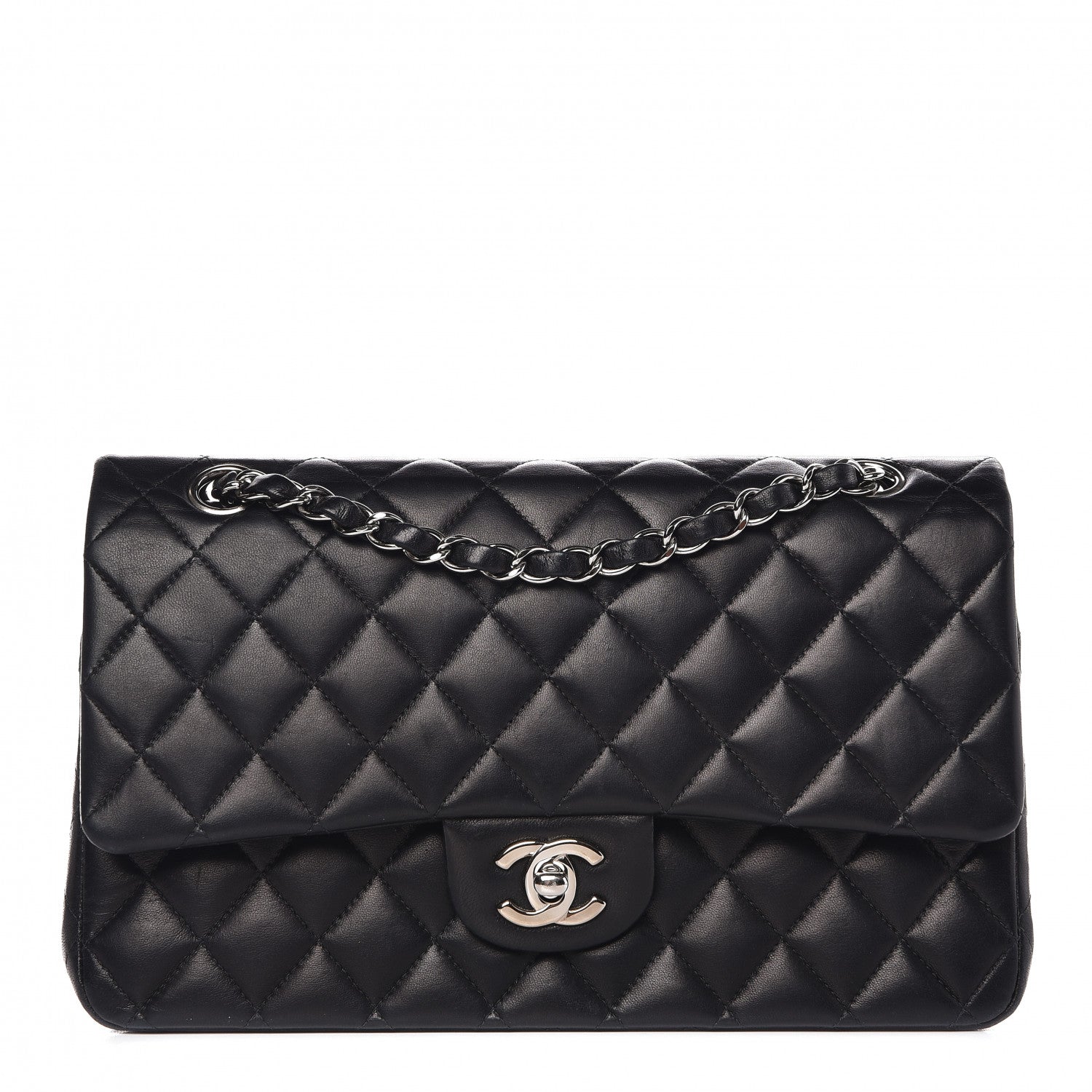 Chanel Lambskin Quilted Medium Double Flap Black 1 of 16