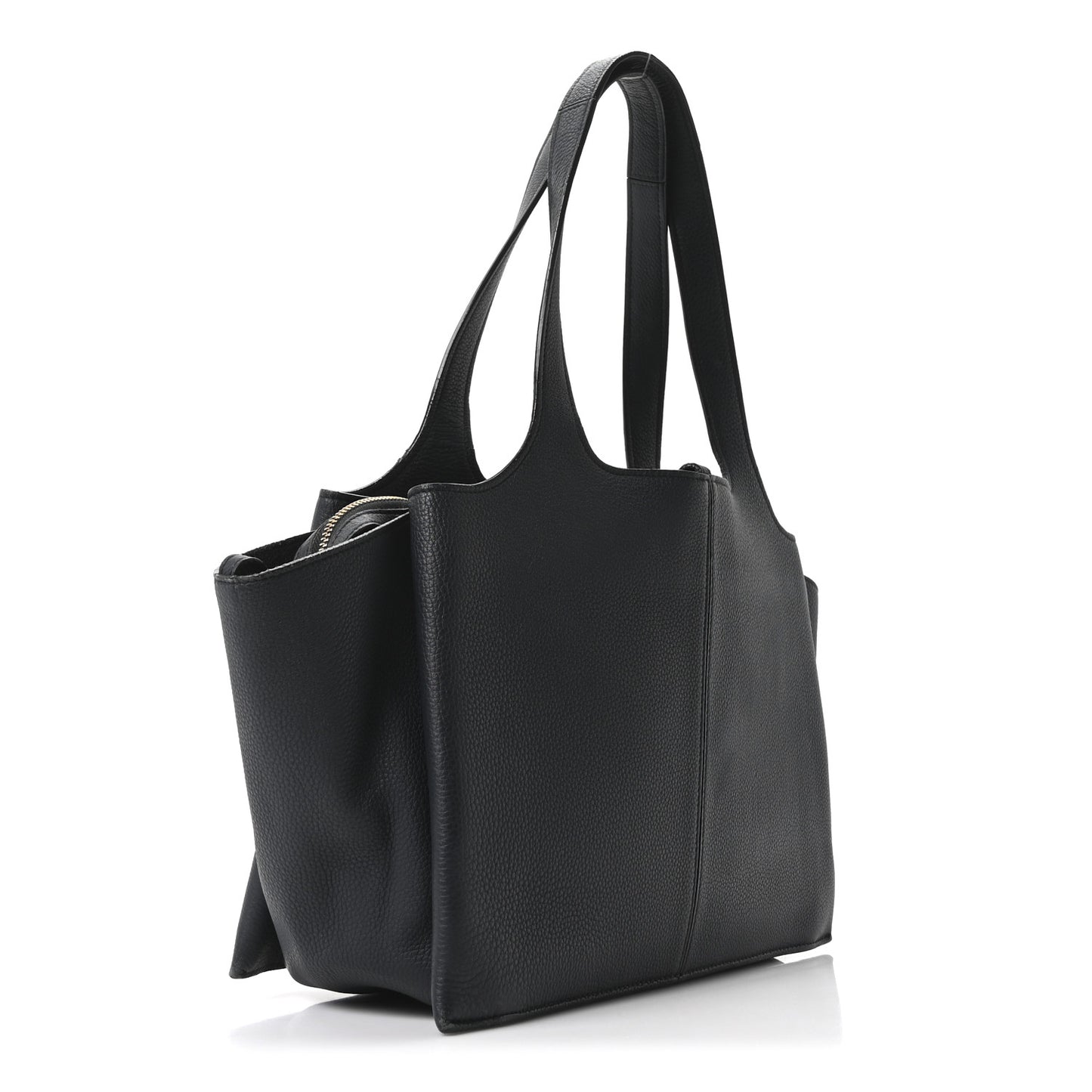 Smooth Calfskin Small Tri-Fold Bag Black