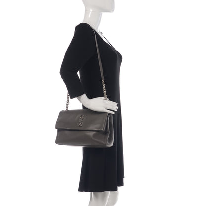 Saint Laurent Grain De Poudre Medium West Hollywood Monogram Fold-Over Earth 2 of 9