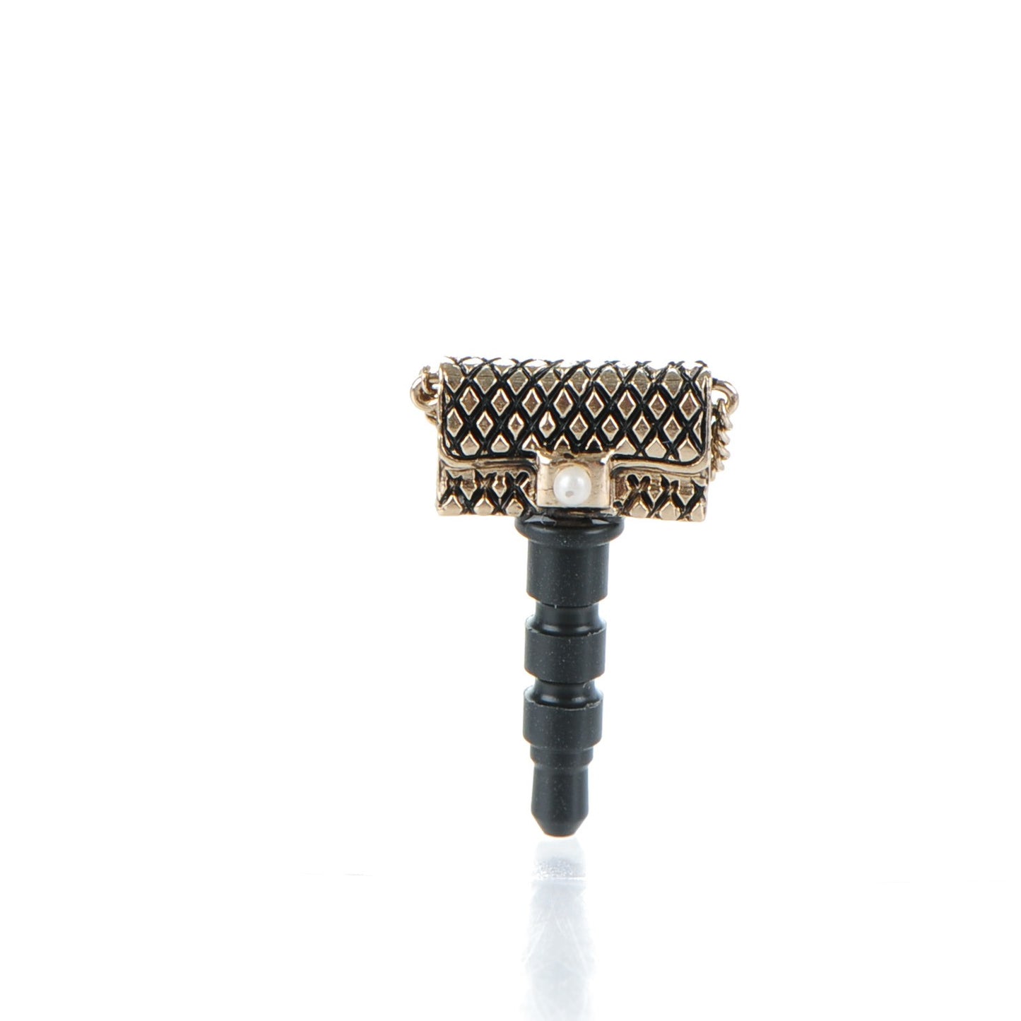 Enamel Crystal CC Phone Charms Black Gold