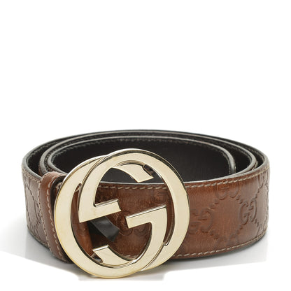 Gucci Guccissima Interlocking G Belt 90 36 Cognac Brown 1 of 6