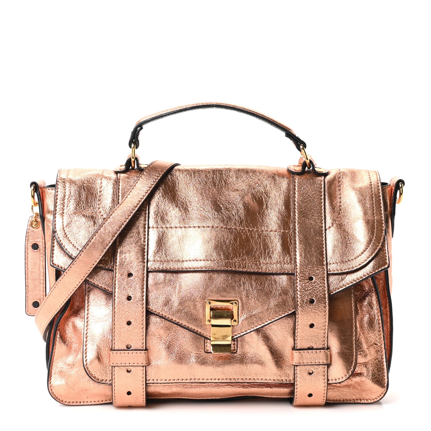 Proenza Schouler Metallic Lambskin Medium PS1 Satchel Copper 1 of 10