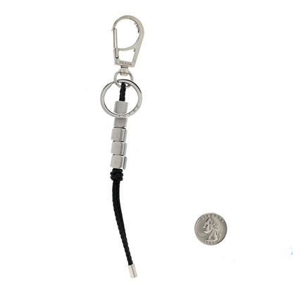 Prada Calfskin Beaded Logo Bag Charm Black 2 of 4