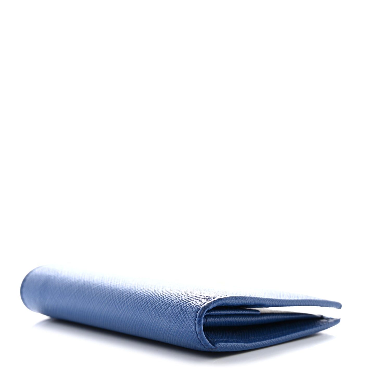 Saffiano Metal Compact Snap Bi-Fold Wallet Blue