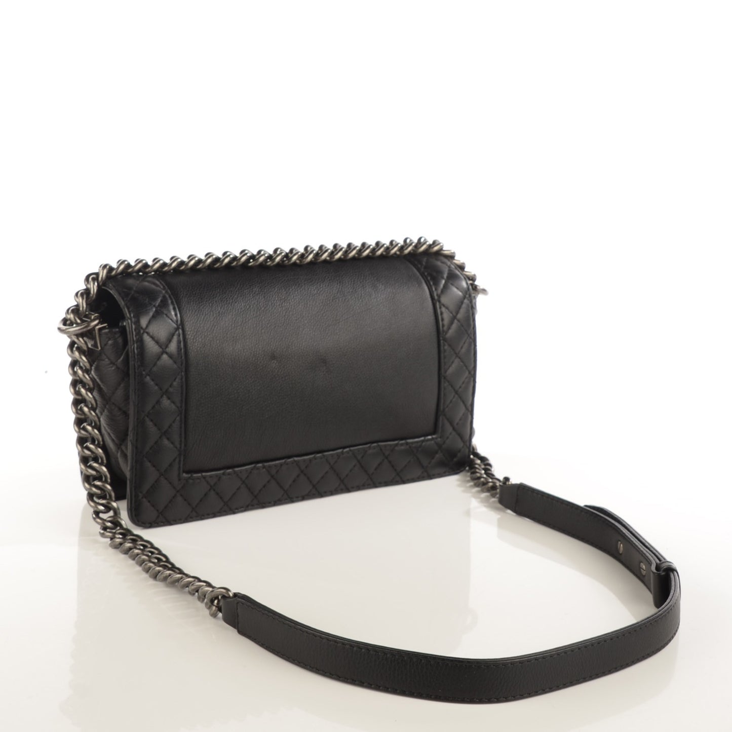 Calfskin Medium Boy Reverso Flap Black