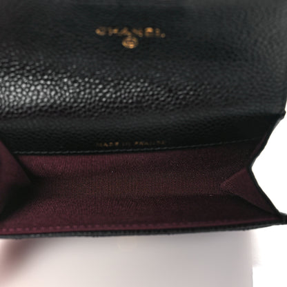 Chanel Caviar Quilted Flap Card Holder Wallet Black 5 of 9