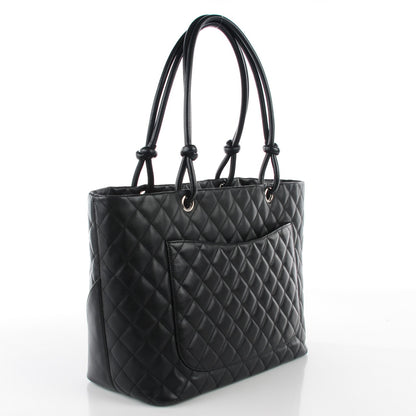 Chanel Calfskin Quilted Large Cambon Tote Black White 3 of 7