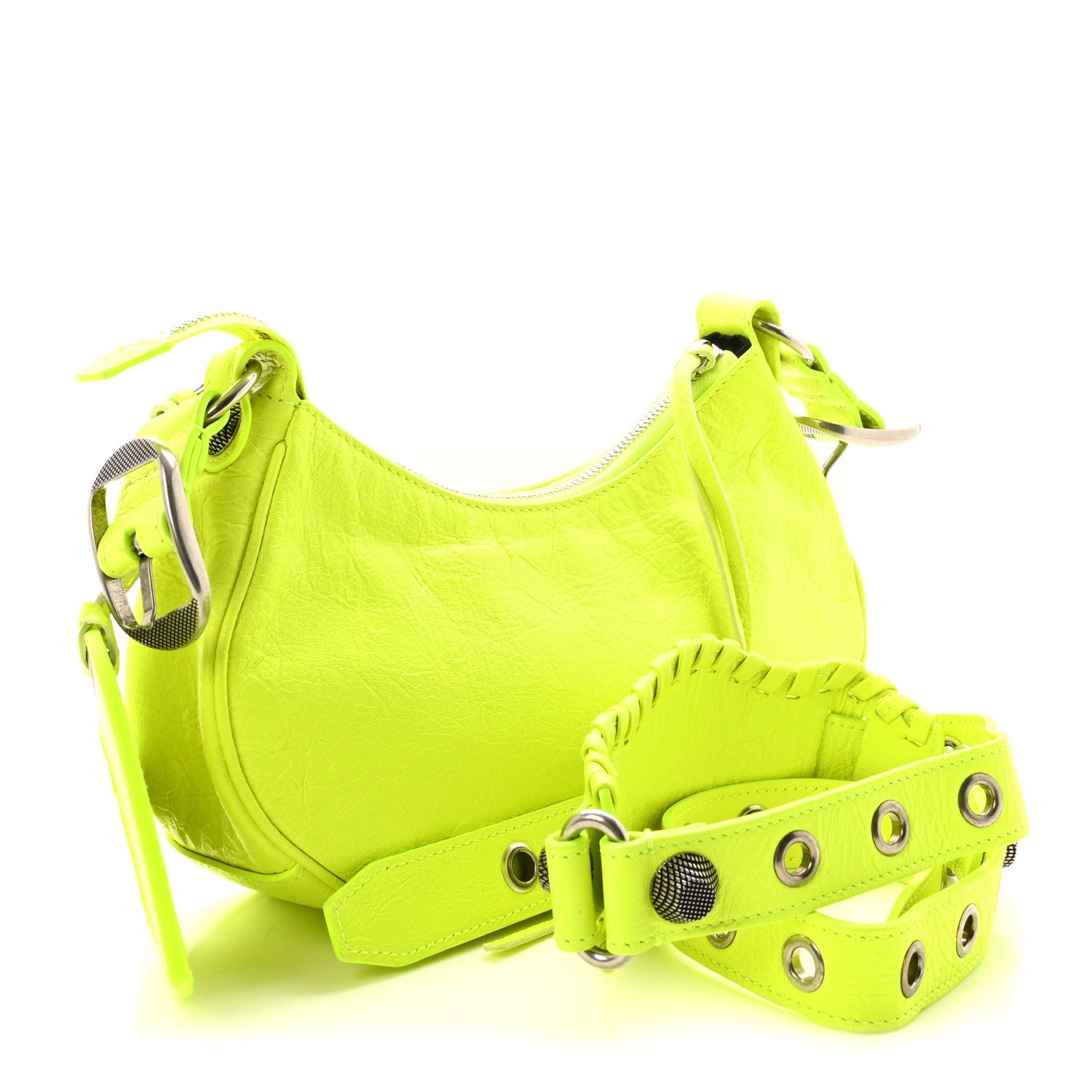 Balenciaga Agneau Arena Le Cagole Shoulder Bag XS Fluo Yellow 3 of 10