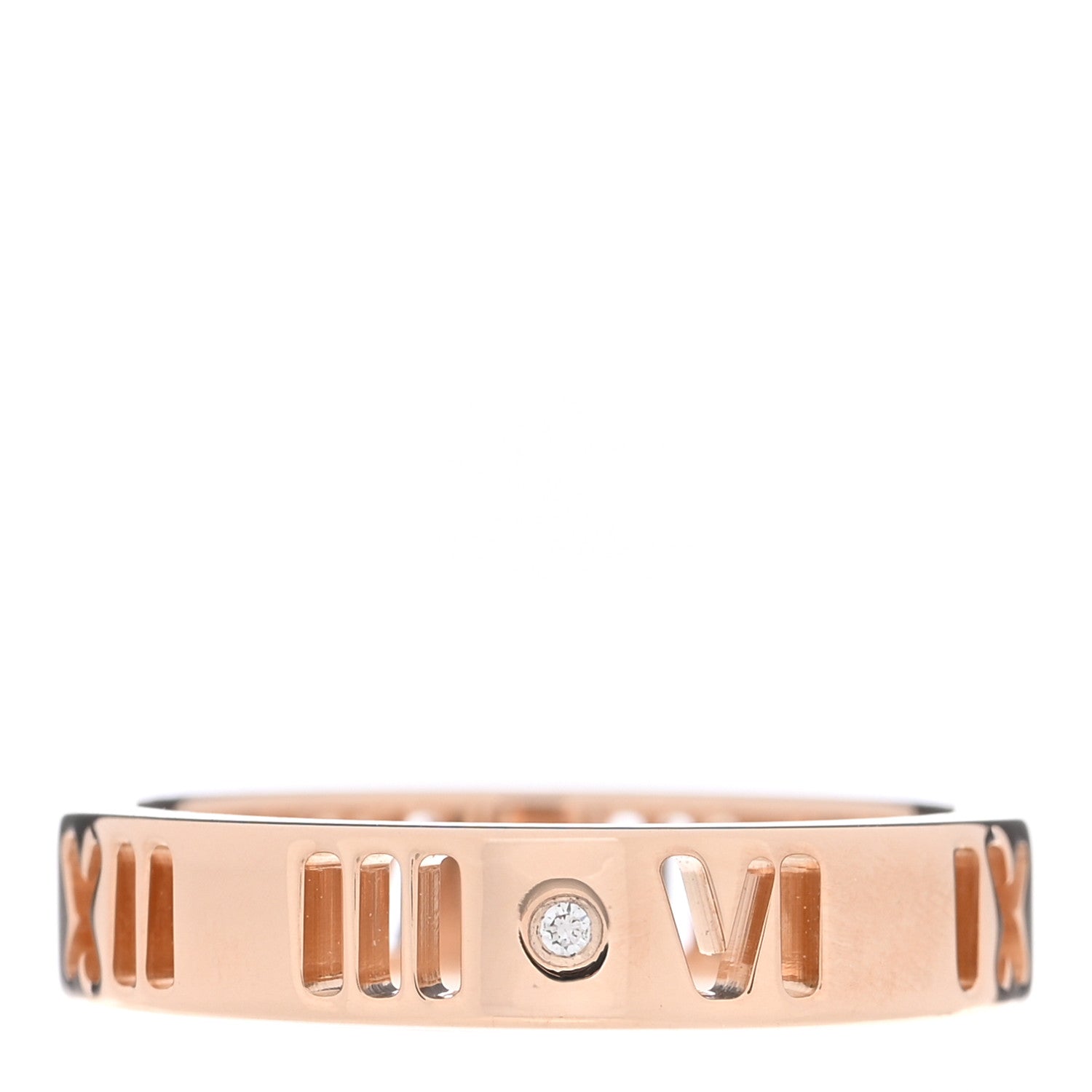 Tiffany 18K Rose Gold Diamond Atlas Pierced Ring 46 3.75 1 of 4