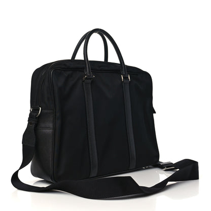 Prada Tessuto Nylon Saffiano Metal Triangle Logo Work Bag Black 3 of 7
