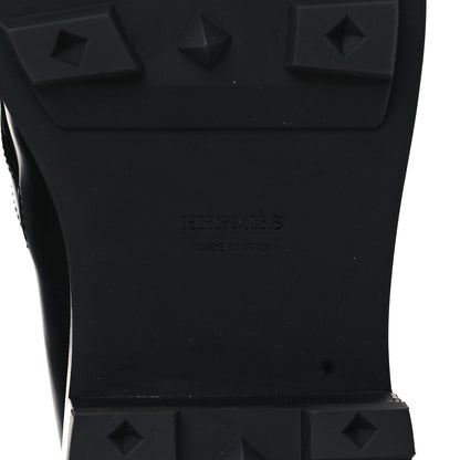 Hermes Glossed Calfskin Funk Ankle Boots 39 Black 12 of 16