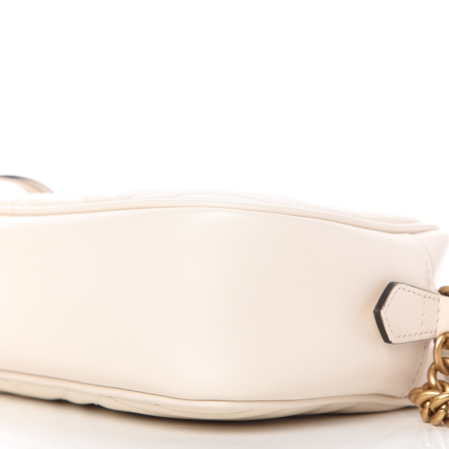 Calfskin Matelasse Small GG Marmont Chain Shoulder Bag White