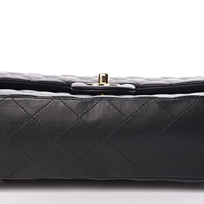 Chanel Lambskin Quilted Medium Double Flap Black 14 of 16