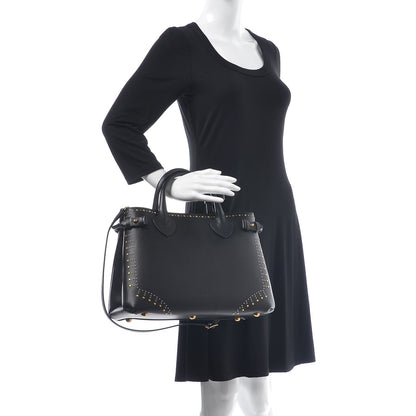 Burberry Smooth Calfskin Riveted Medium Banner Tote Black 2 of 9