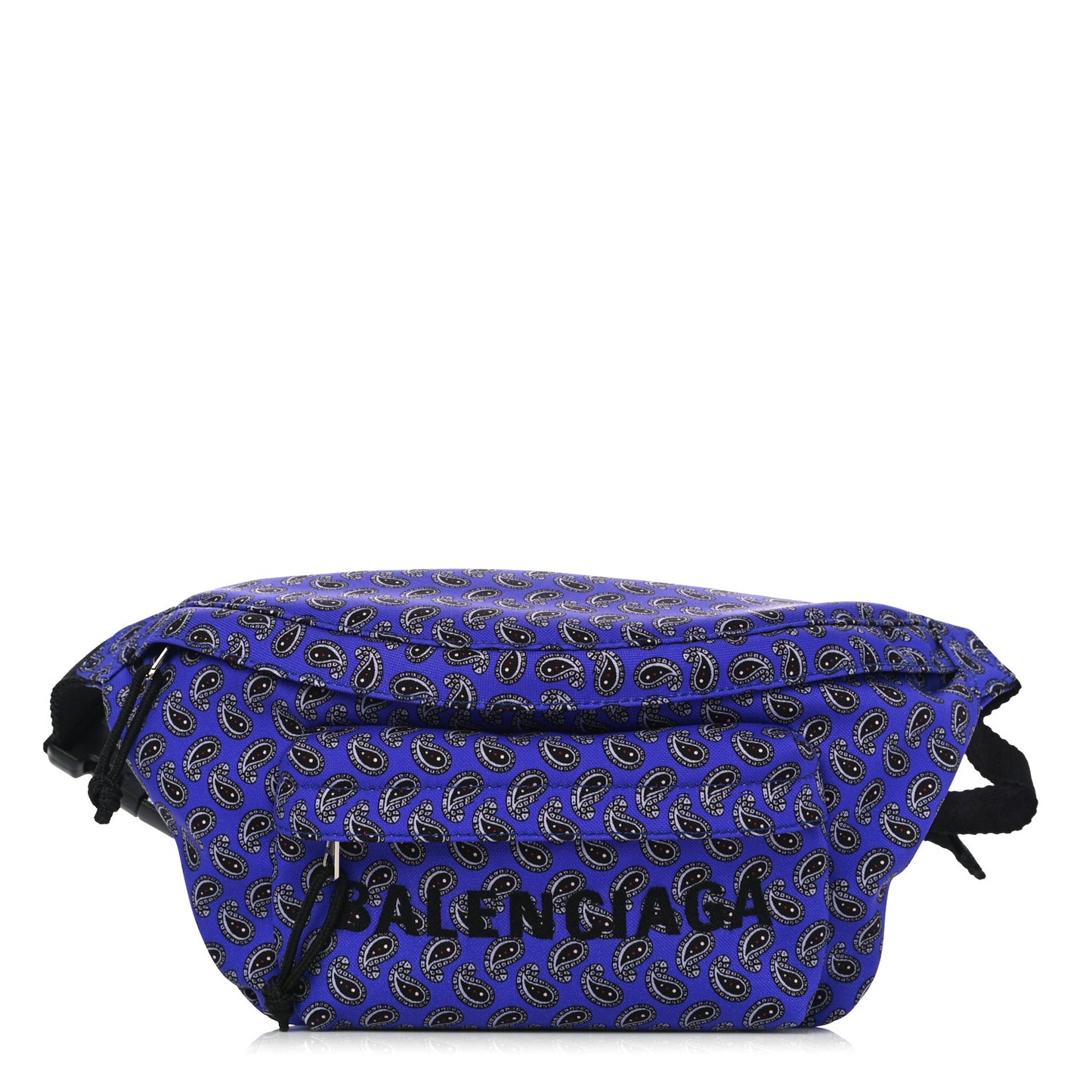Sport Nylon Logo Paisley Print Wheel Belt Bag Navy Black