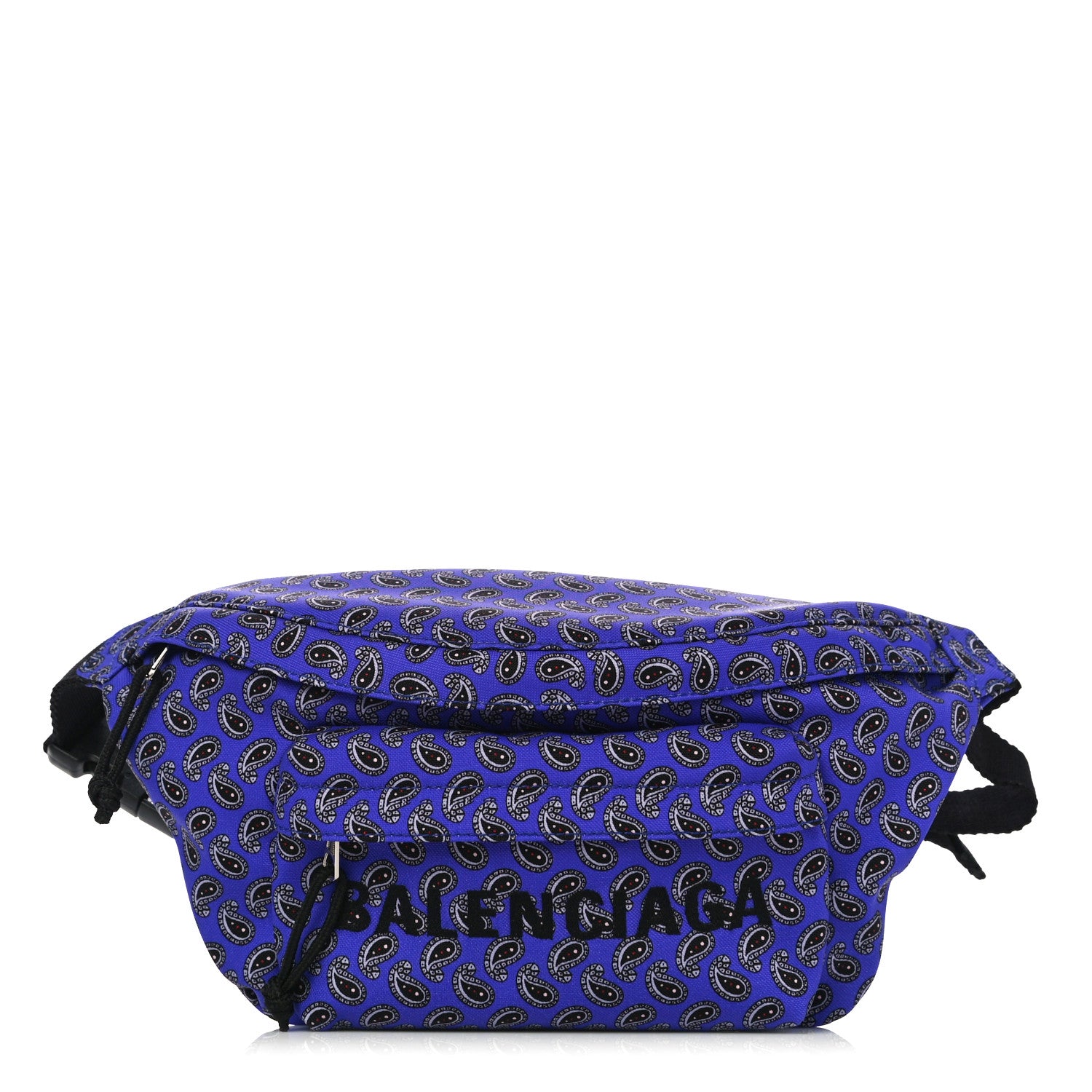 Balenciaga Sport Nylon Logo Paisley Print Wheel Belt Bag Navy Black 1 of 10