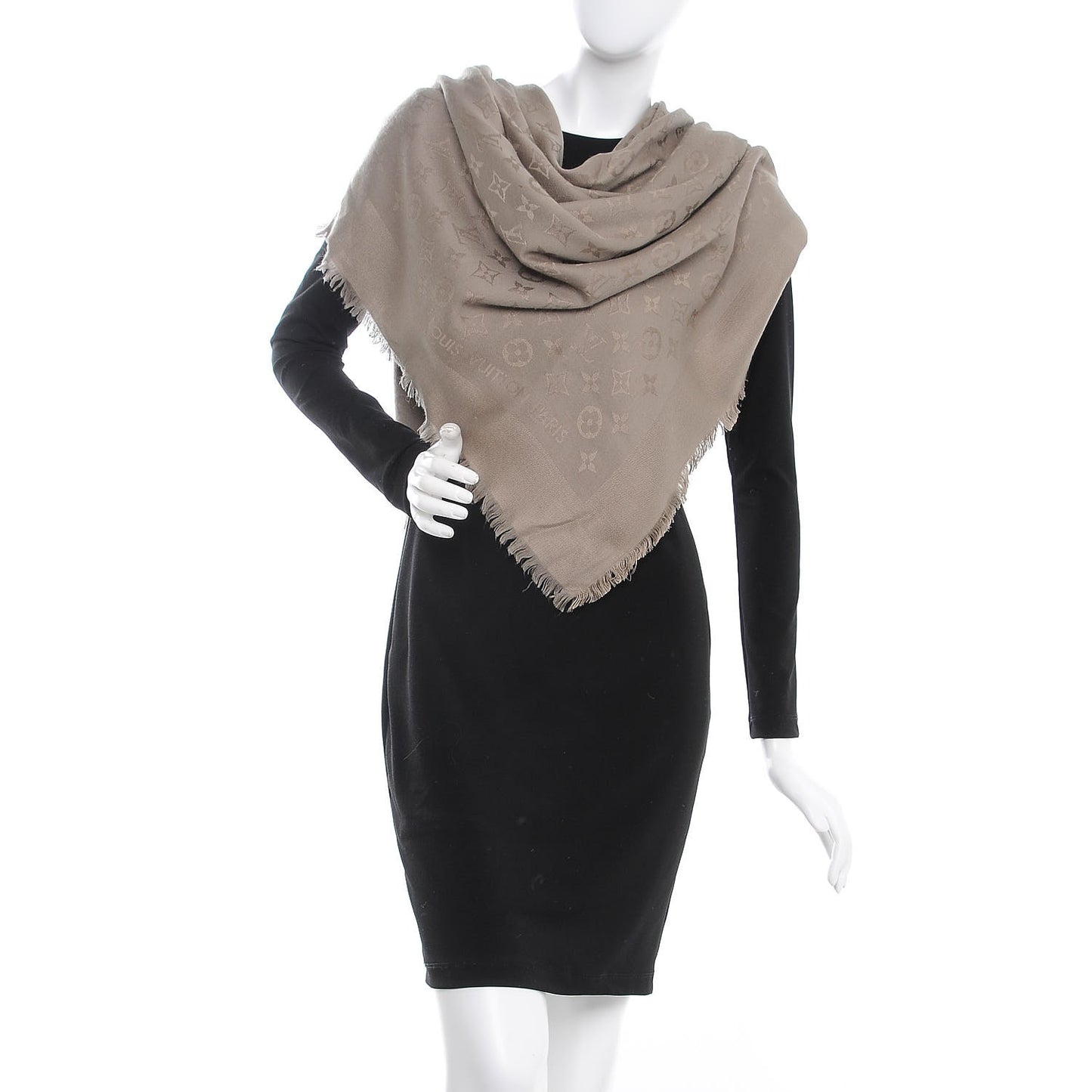 Silk Wool Monogram Shawl Verone