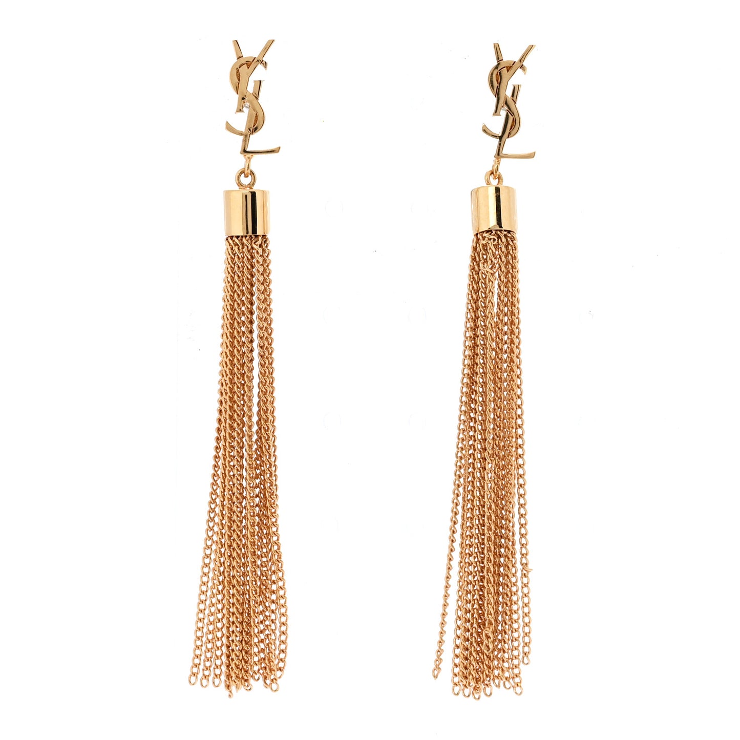 Metal Monogram Loulou Tassel Earrings Gold