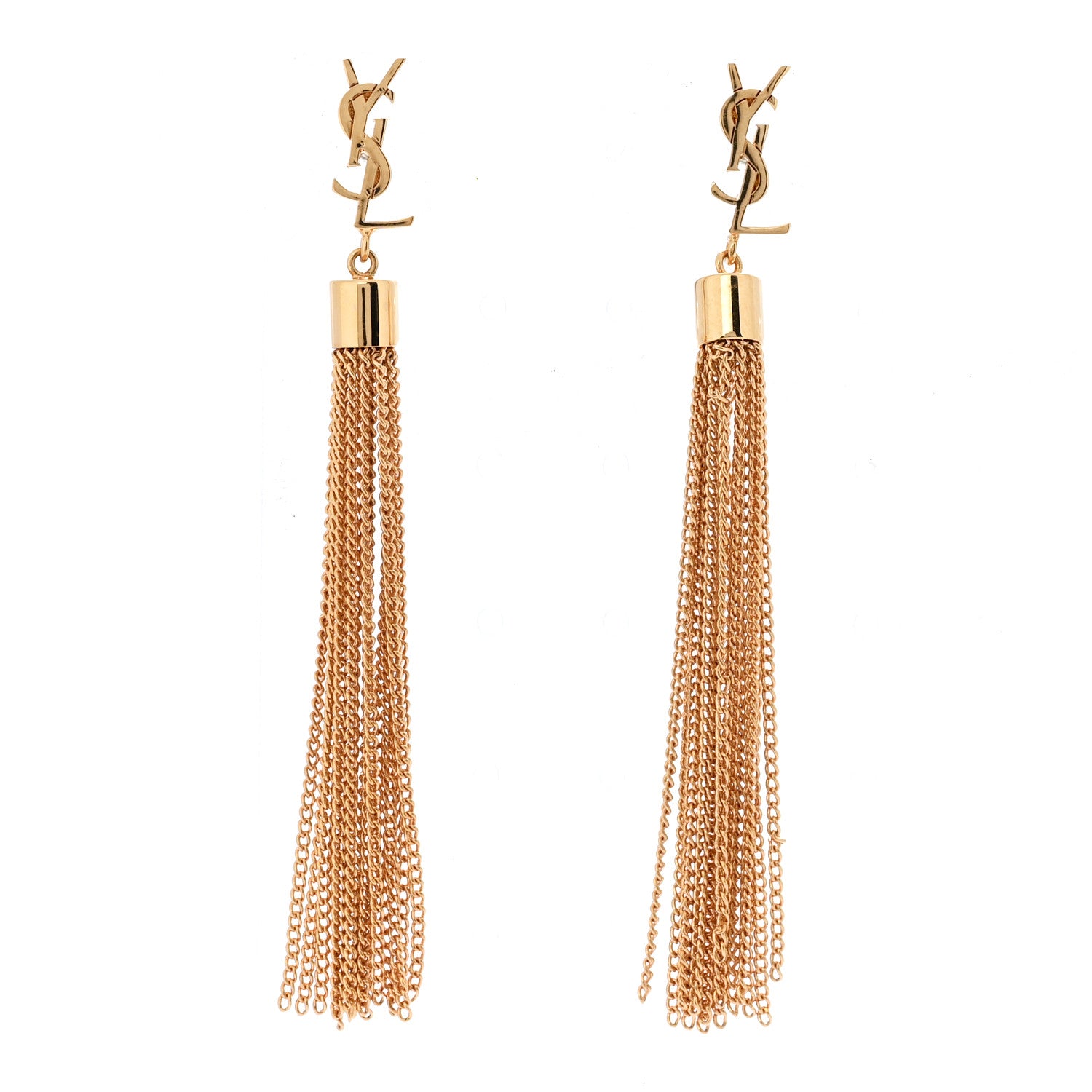 Saint Laurent Metal Monogram Loulou Tassel Earrings Gold 1 of 3