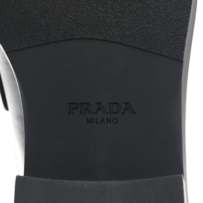 Prada Spazzolato Metal Triangle Logo 40mm Loafer Mules 39 Black 7 of 11