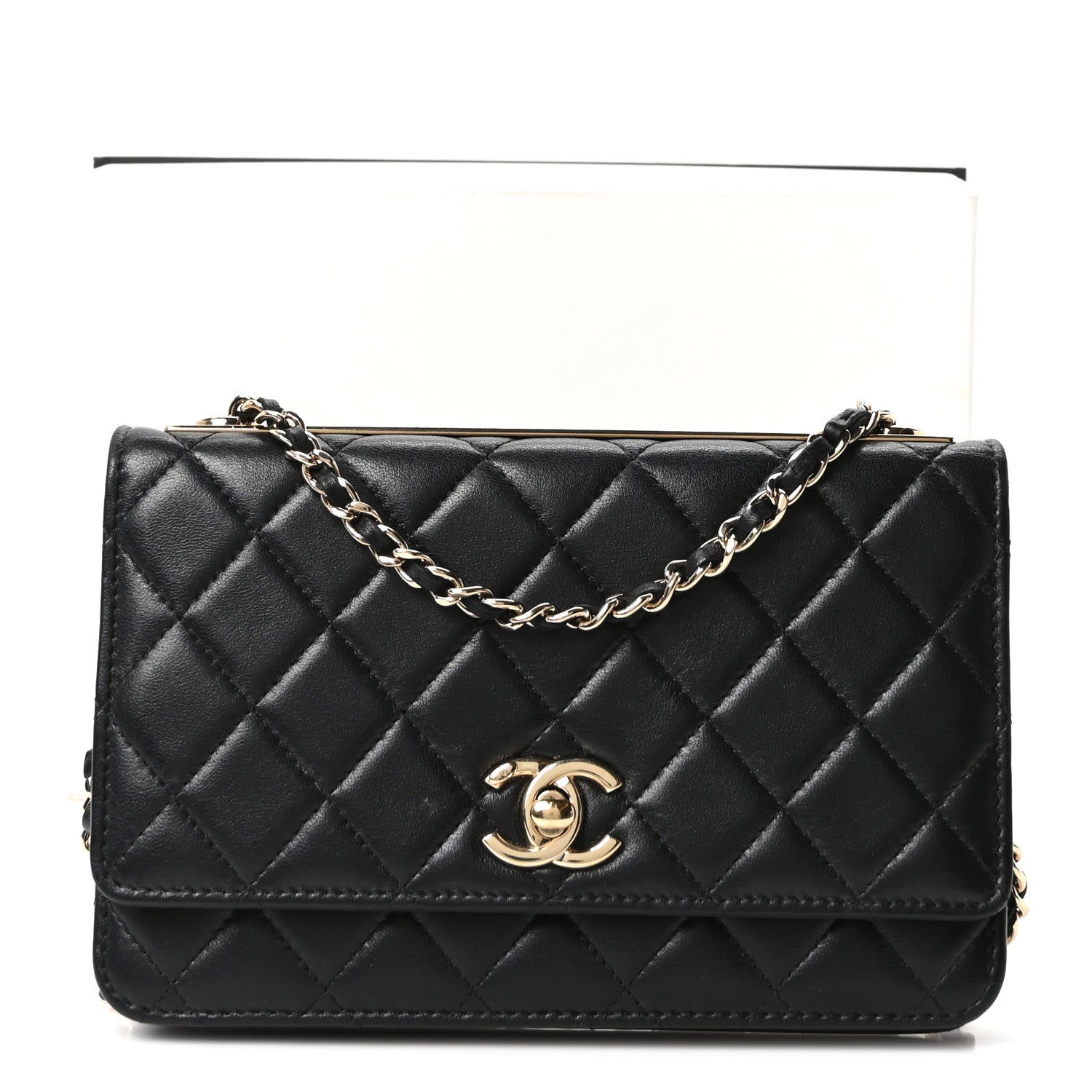 Chanel Lambskin Quilted Trendy CC Wallet On Chain WOC Black 11 of 11