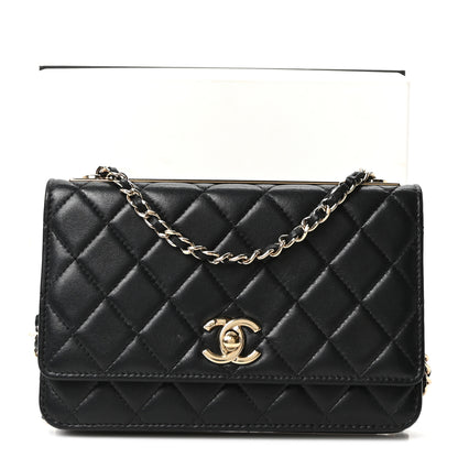 Chanel Lambskin Quilted Trendy CC Wallet On Chain WOC Black 11 of 11