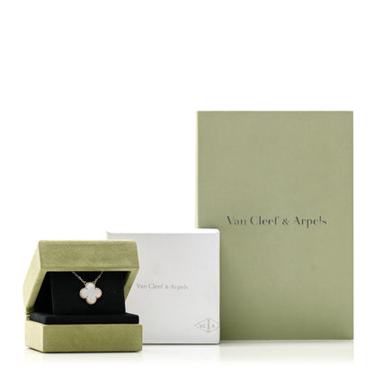 Van Cleef & Arpels 18K Yellow Gold Mother of Pearl Vintage Alhambra Pendant Necklace 6 of 6