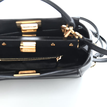 Fendi Nappa Mini Peekaboo Iconic Satchel Black 6 of 9
