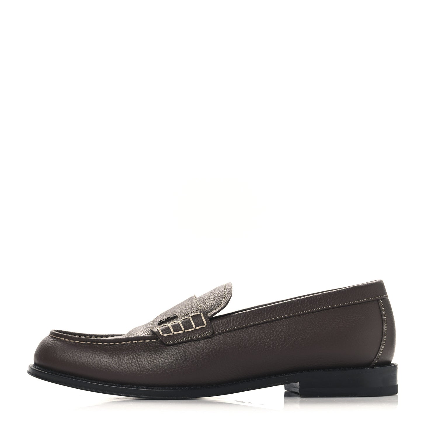 Grained Calfskin Dior Granville Men Loafers 43 Brown