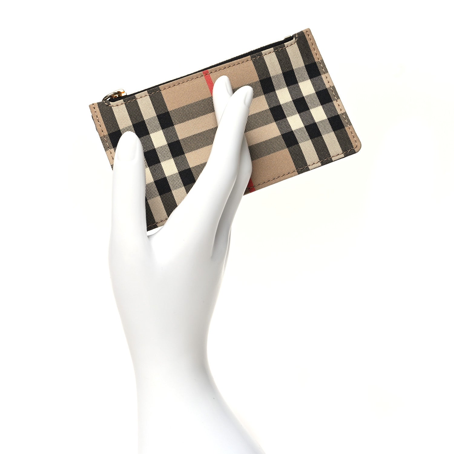 Burberry Vintage Check Calfskin Coin Case Card Holder Black 2 of 10