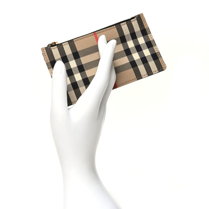 Burberry Vintage Check Calfskin Coin Case Card Holder Black 2 of 10
