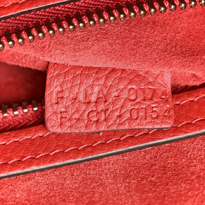 Celine Drummed Calfskin Mini Luggage Coquelicot 7 of 13