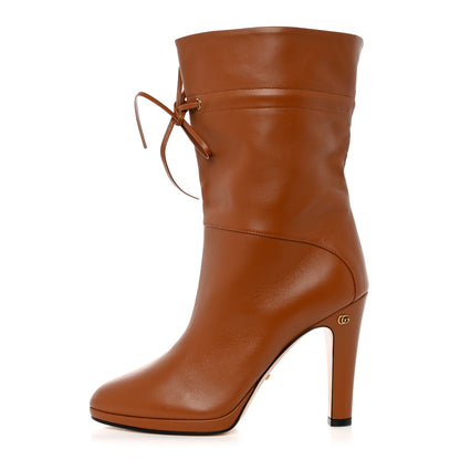 Gucci Malaga Kid Tie Boots 38 Brown 1 of 8