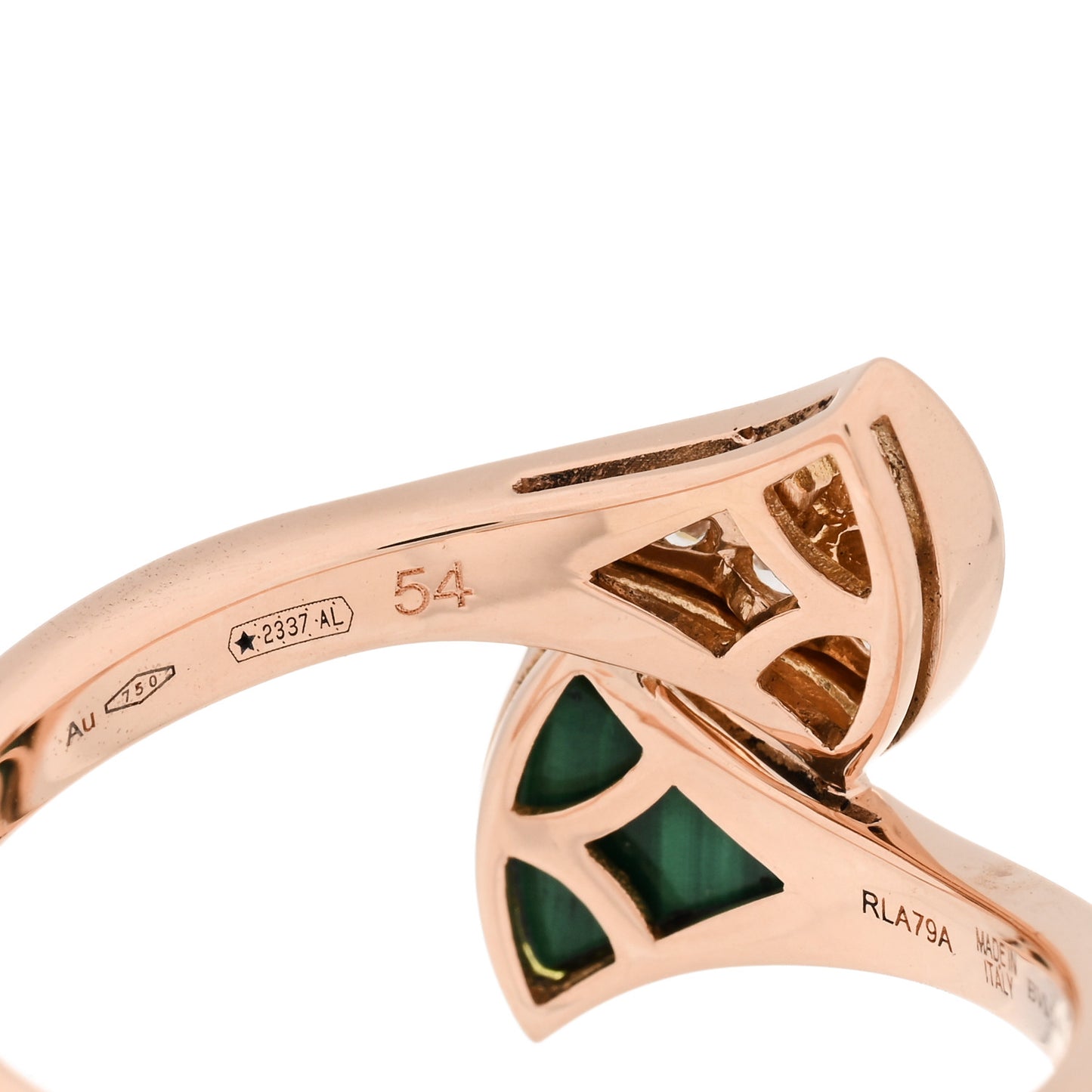 18K Rose Gold Diamond Malachite Divas' Dream Ring 54 7