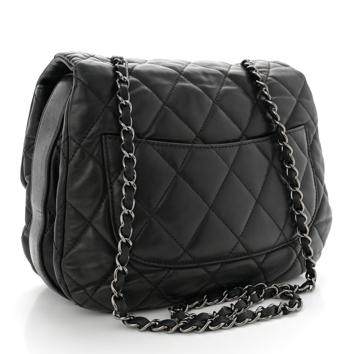 Lambskin Quilted Large Chanel 3 Flap Black