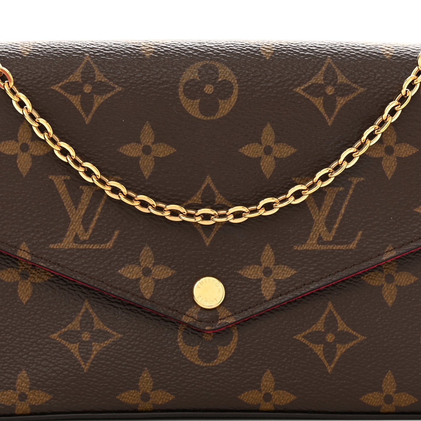 Monogram Pochette Felicie Chain Wallet Fuchsia