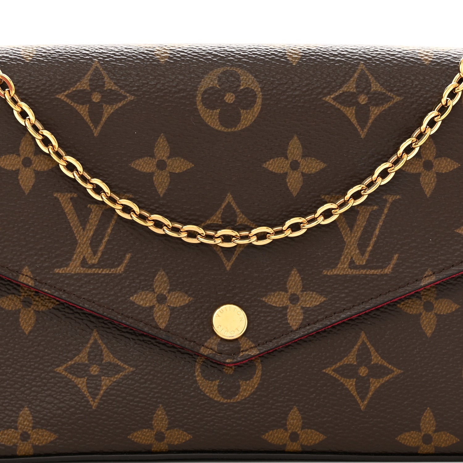 Louis Vuitton Monogram Pochette Felicie Chain Wallet Fuchsia 9 of 11