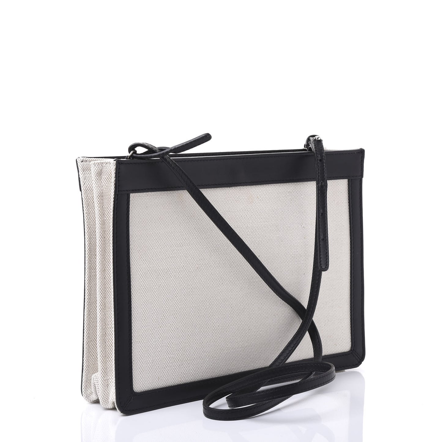 Cotton Canvas Pochette Crossbody Bag Black