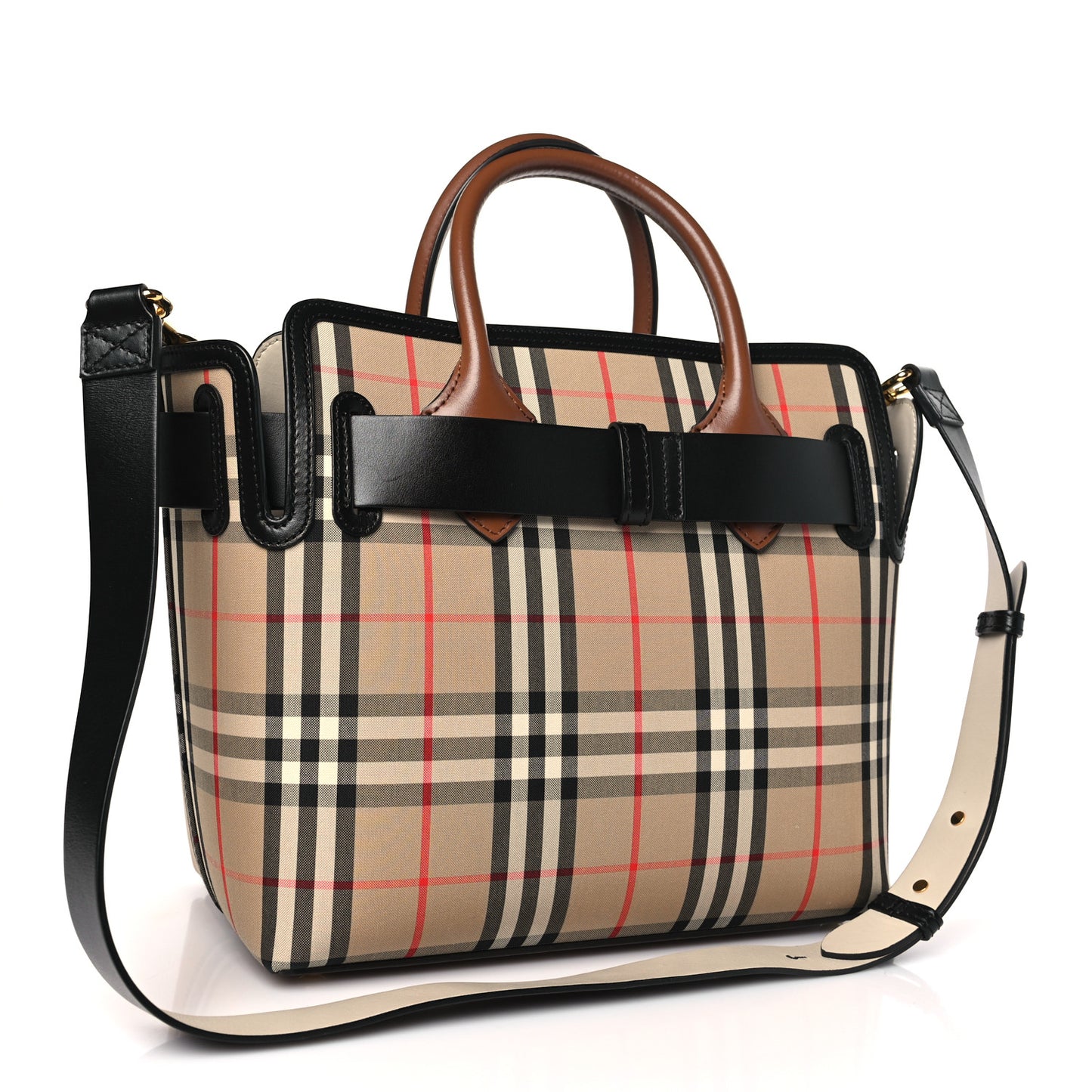 Calfskin Vintage Check Triple Stud Small Belt Bag Archive Beige