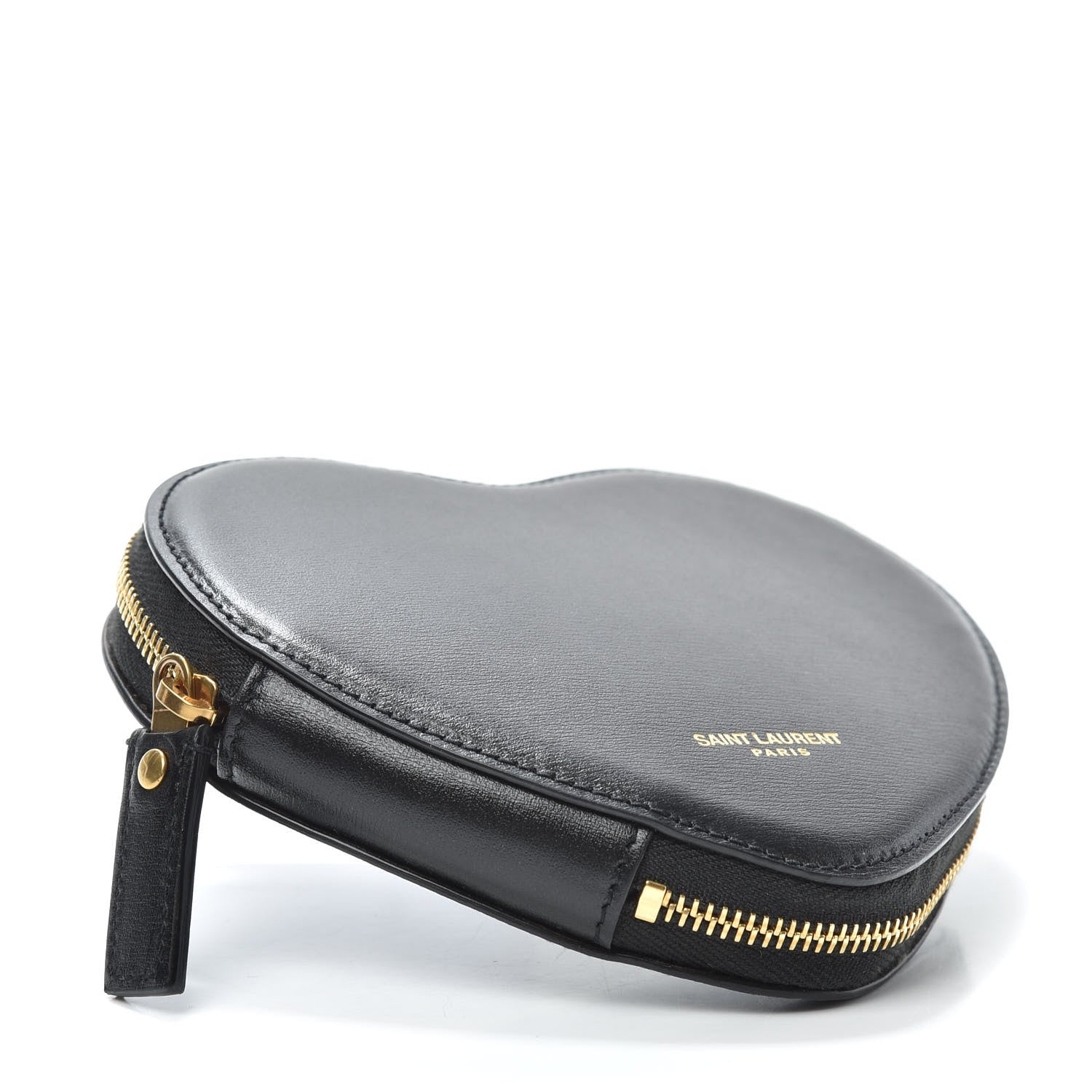 Saint Laurent Calfskin Nylon Heart Foldable Tote Bag Black 4 of 6