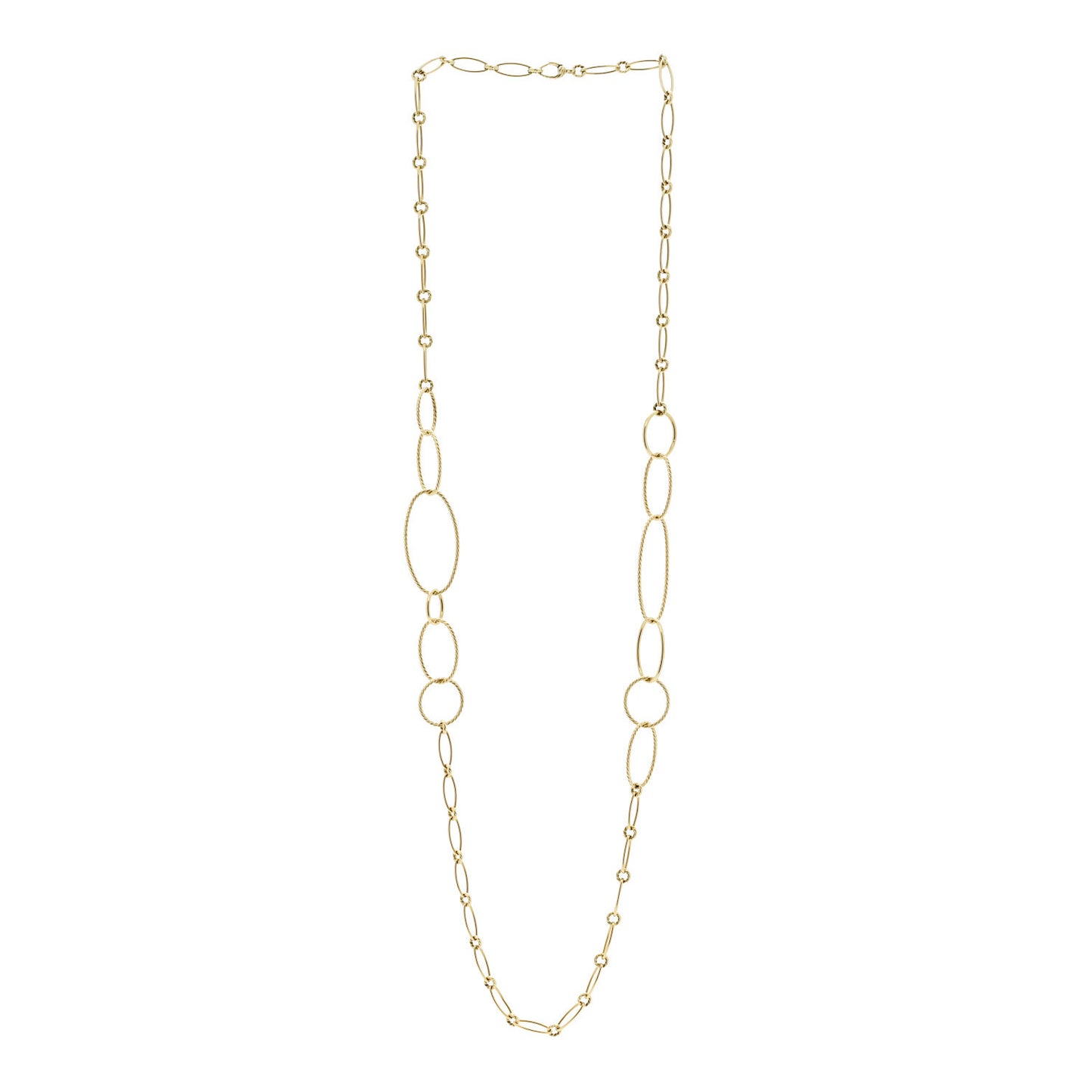 18K Yellow Gold Mobile Link Chain Necklace 36"