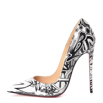 Christian Louboutin Calfskin WallGraf So Kate 120 Pumps 38 Black White 1 of 8
