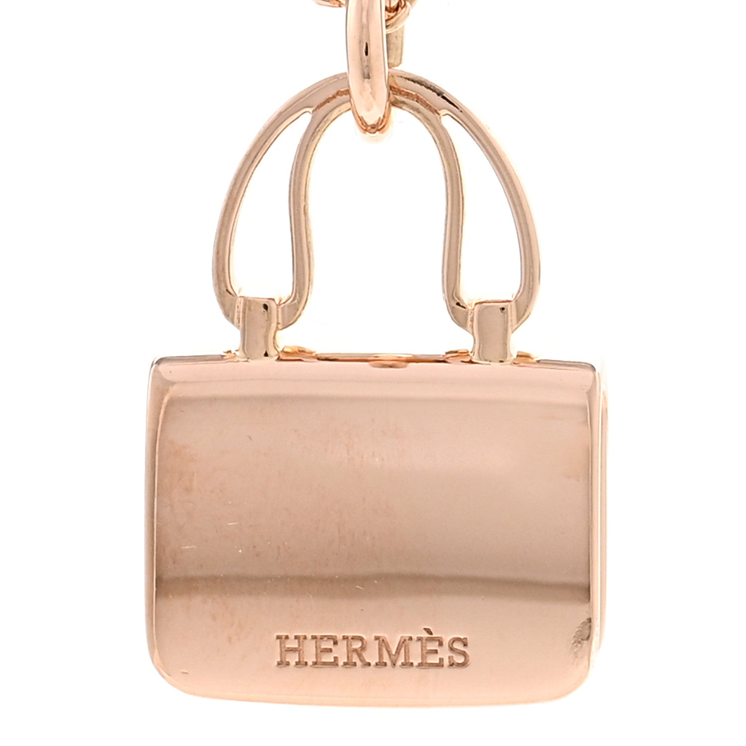 Hermes 18K Rose Gold Diamond Constance Amulettes Pendant Necklace 4 of 6